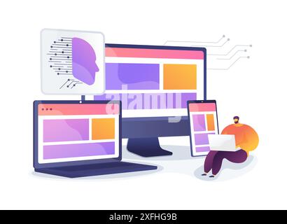 AI-Ensured Multi-Channel Customer Engagement abstract concept vector illustration. Stock Vector