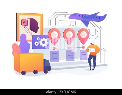 Predictive Maintenance Solutions with AI abstract concept vector illustration. Stock Vector