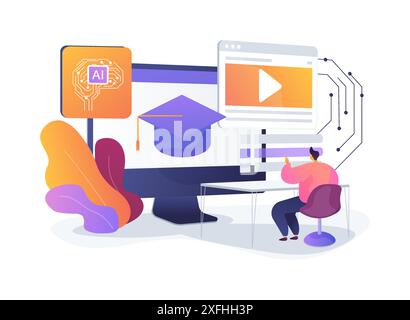 AI-Supported Employee Training abstract concept vector illustration ...