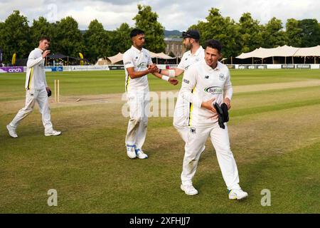 Cheltenham, UK, 3 July 2024. Gloucestershire's Graeme van Buuren during the Vitality County Championship Division Two match between Gloucestershire and Glamorgan. Credit: Robbie Stephenson/Gloucestershire Cricket/Alamy Live News Stock Photo