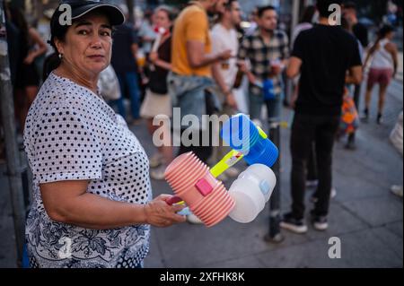 Festival of St John of Porto (Festa de São João do Porto ) during Midsummer, on the night of 23 June (Saint John's Eve), in the city of Porto, Portugal Stock Photo