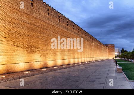 Evening view of the Karim Khan Citadel (Arg-e-Karim Khan) in Shiraz, Iran. Amazing Iranian architecture. The fortress is a popular tourist attraction Stock Photo