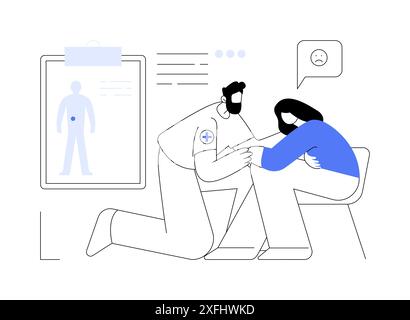Abdominal pain diagnosis abstract concept vector illustration Stock ...