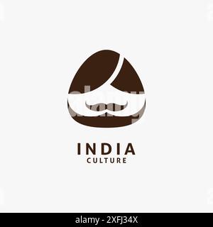 Man in turban for indian culture logo design Stock Vector