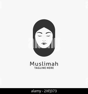 Muslim woman logo design Stock Vector