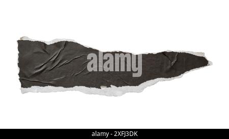 Torn acute triangle shaped black paper on white background with clipping path Stock Photo