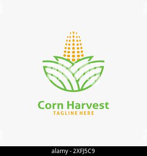 Corn farm logo design Stock Vector