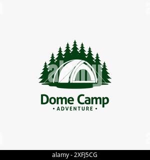 Dome camping tent logo design Stock Vector