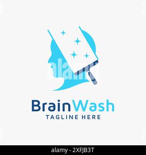 Brain wash logo design Stock Vector