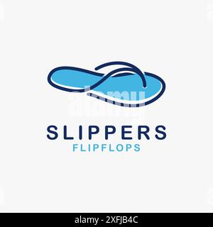 Flip flop slippers logo design Stock Vector