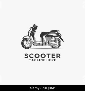Motorcycle scooter logo design Stock Vector
