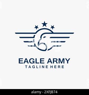 Eagle army logo design Stock Vector