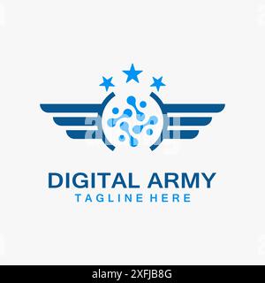 Digital army logo design Stock Vector