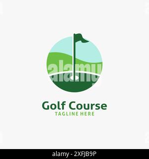 Circle golf course for golf logo design Stock Vector