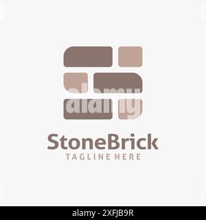 Letter S for stone logo design Stock Vector