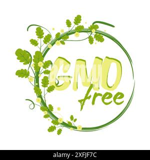 GMO Free sticker, vector illustration for graphic and web design Stock Vector