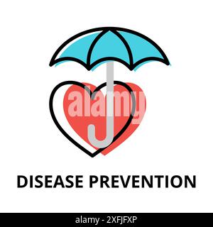 Concept of Disease Prevention icon, modern flat editable line design vector illustration, for graphic and web design Stock Vector