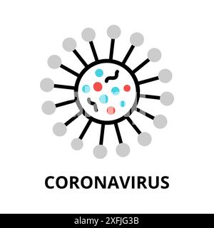 Concept of Coronavirus icon, modern flat editable line design vector illustration, for graphic and web design Stock Vector