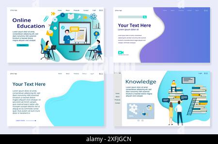 Set of Education concepts and empty templates, website templates, for graphic and web design, flat vector illustration Stock Vector