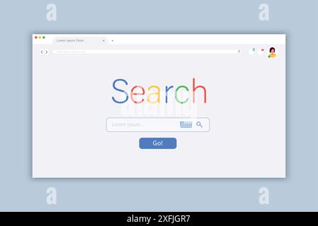 Search Application Form web page design template, modern user interface, flat design vector illustration Stock Vector