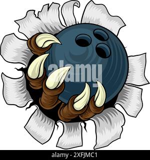 Bowling Ball Claw Cartoon Monster Animal Hand Stock Vector