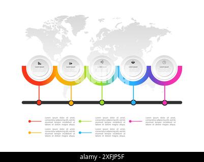 Business data visualization, infographic concept, vector illustration on white background Stock Vector