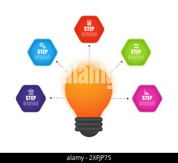 Business data visualization, infographic concept, vector illustration on white background Stock Vector