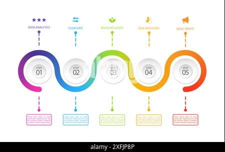 Business data visualization, infographic concept, vector illustration on white background Stock Vector