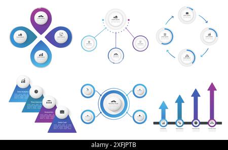 Business data visualization, infographic concepts, vector illustration on white background Stock Vector