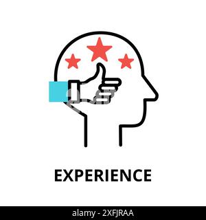 Icon concept of Experience, brain process collection, flat editable line vector illustration, for graphic and web design Stock Vector