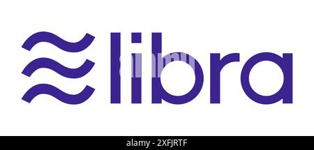 Libra cryptocurrency logo on white background, vector illustration. Libra is a new digital currency Stock Vector