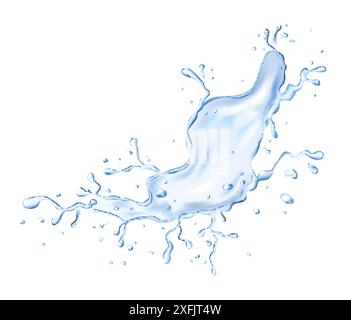 Water splash on white background, realistic vector illustration, for graphic and web design Stock Vector