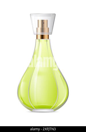 Perfume Bottle on white background, realistic vector illustration close-up Stock Vector