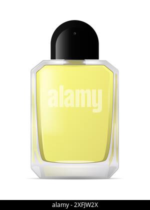 Perfume Bottle on white background, realistic vector illustration close-up Stock Vector