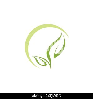 Leaf Growth Logo Vector. Green leaf Icon Stock Vector