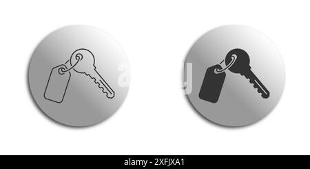 Key icon set. House keys. Flat vector illustration Stock Vector