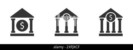 Bank Icon. Financial institution. Bank building. Flat vector illustration. Stock Vector