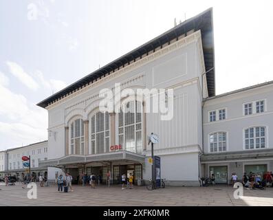 Salzburg, Austria. June 30, 2024. exterior view of the Salzburg railway station Stock Photo