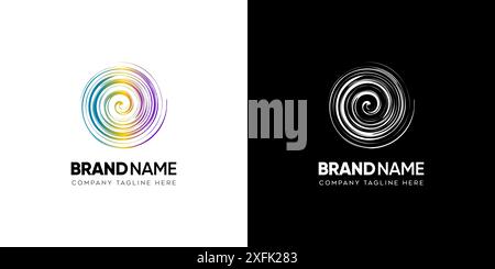 vortex logo design template, vector whirlpool circle Stock Vector
