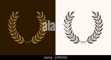 wedding wreaths decoration and branches with leaves. swirls, twigs and flower ornaments.flowers and plant elements. vector design floral laurels Stock Vector