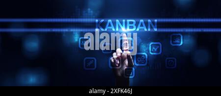 Kanban agile project management workflow business process optimisation. Stock Photo