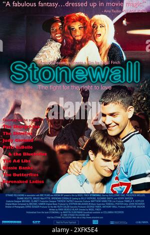 Stonewall (1995) directed by Nigel Finch and starring Guillermo Diaz, Frederick Weller and Brendan Corbalis. Inspired by the memoir by gay historian Martin Duberman about the lead up to the up to the Stonewall riots in 1969, a seminal event in the modern American gay rights movement. Photograph of an original 1995 US one sheet poster ***EDITORIAL USE ONLY***. Credit: BFA / Strand Releasing Stock Photo