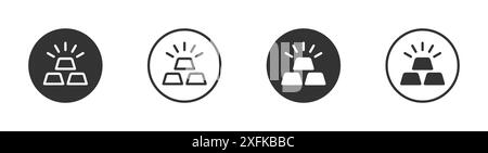 Gold bar icon. Gold ingot in circle. Flat vector illustration Stock Vector