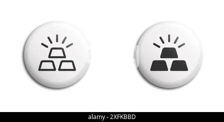 Gold bar icon. Gold ingot in circle. Flat vector illustration Stock Vector