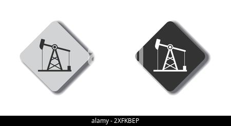 Oil pump icon. Oil derrick. Flat vector illustration Stock Vector