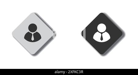 Simple business man icon. Businessman sign. Man in tie. Flat vector illustration Stock Vector