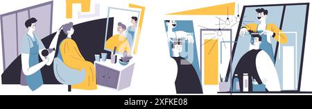 Hair Salon Services Illustration vector Stock Vector