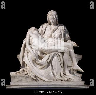 The Madonna della Pieta (La Pieta), marble sculpture of Jesus and Mary at Mount Golgotha representing the 'Sixth Sorrow' of the Blessed Virgin Mary by Stock Photo