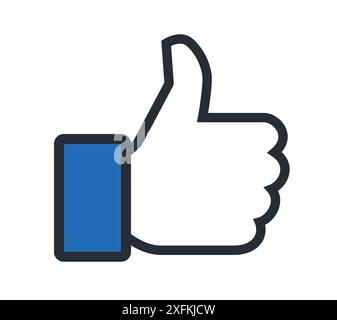 September 21, 2020: Original Facebook Like Thumb-Up logo. Facebook is a popular social networking service Stock Vector