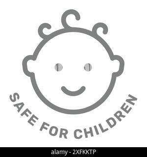 Product safe for children package stamp, safe for kids cosmetics and food label, vector Stock Vector